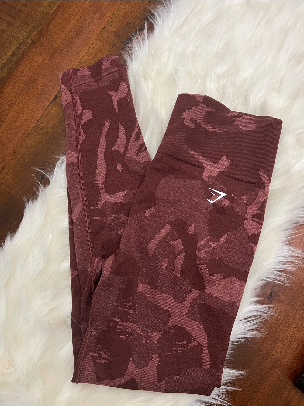 Gymshark Adapt Camo Seamless Leggings Savanna Cherry Brown Size M